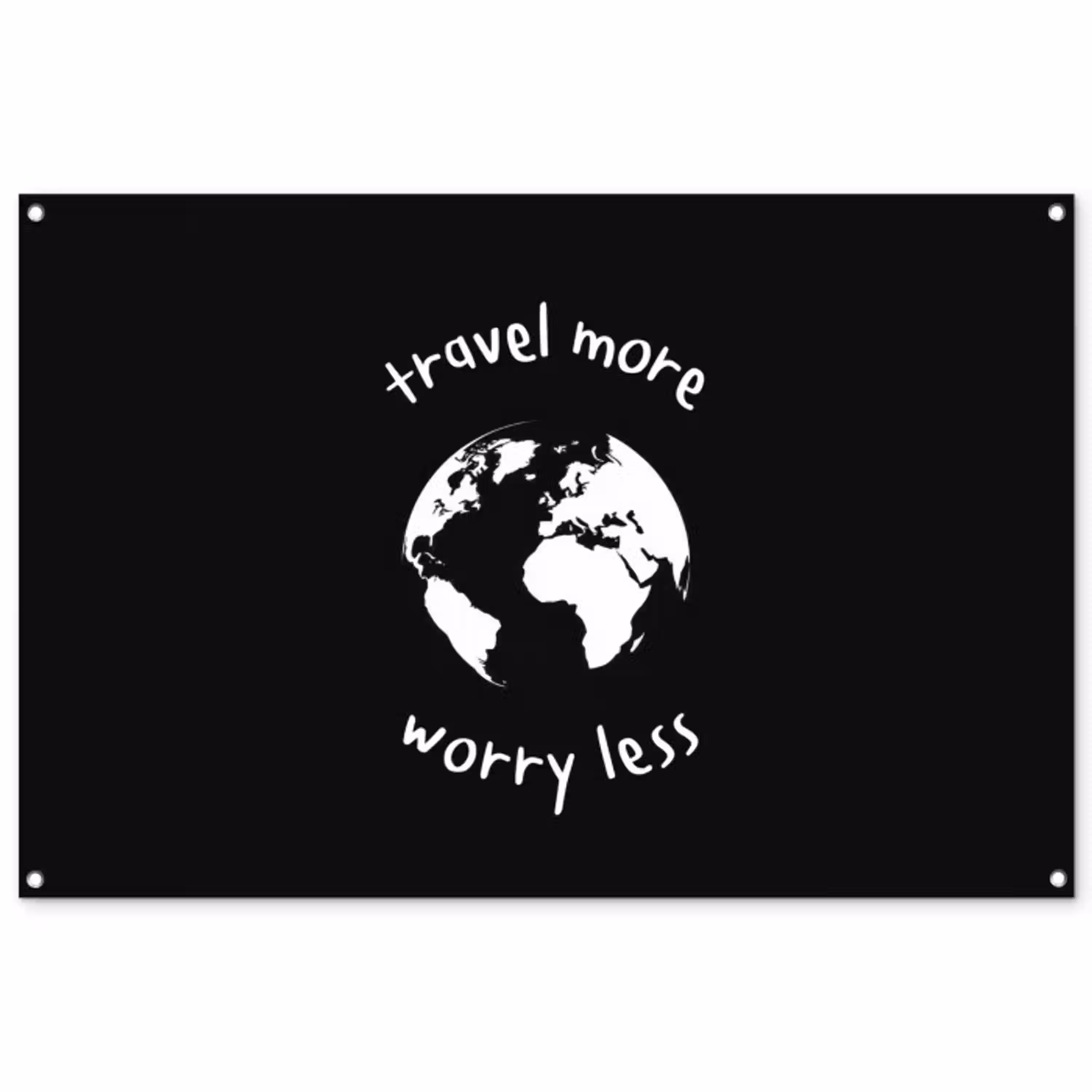 Illustratie - Zwart - Planeet - Quote tuinposter los doek groot -3d