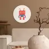 Robot - Tandwiel - Gezicht - Antenne - Kids - Jongetjes Wandcirkel kunststof plaat 5mm dik klein -sfeer1