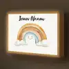 Regenboog - Pastel kleuren Light Box met batterij (Wandlamp kind) middel -z3d_website
