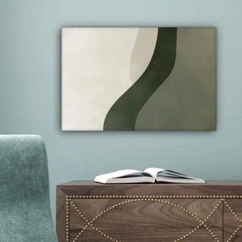 Japandi - Groen - Abstract - Modern canvas 2cm klein -sfeer4