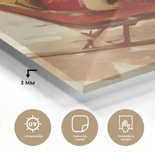 Kerst - Slee - Kerstman plexiglas 5mm klein -sfeer2