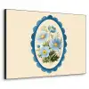 Lijst - Bloemen - Lichtblauw - Illustratie Textielframe - compleet frame klein -3d