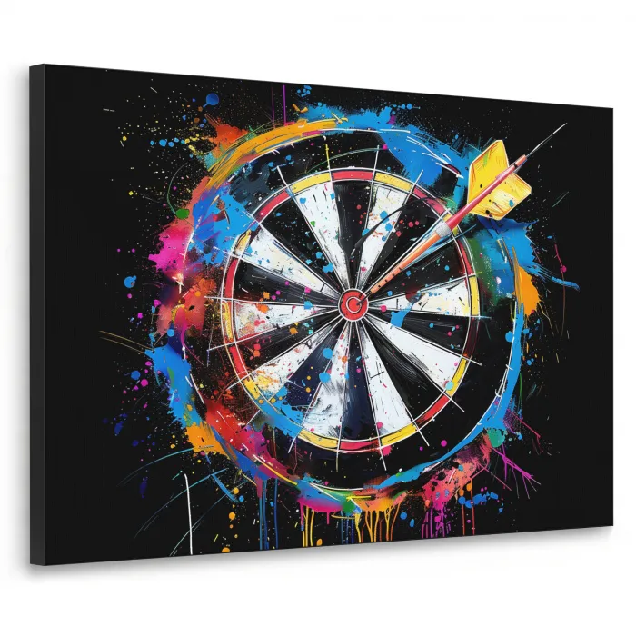 Graffiti - Sport - Darten - Dartbord Textielframe zwart klein -3d