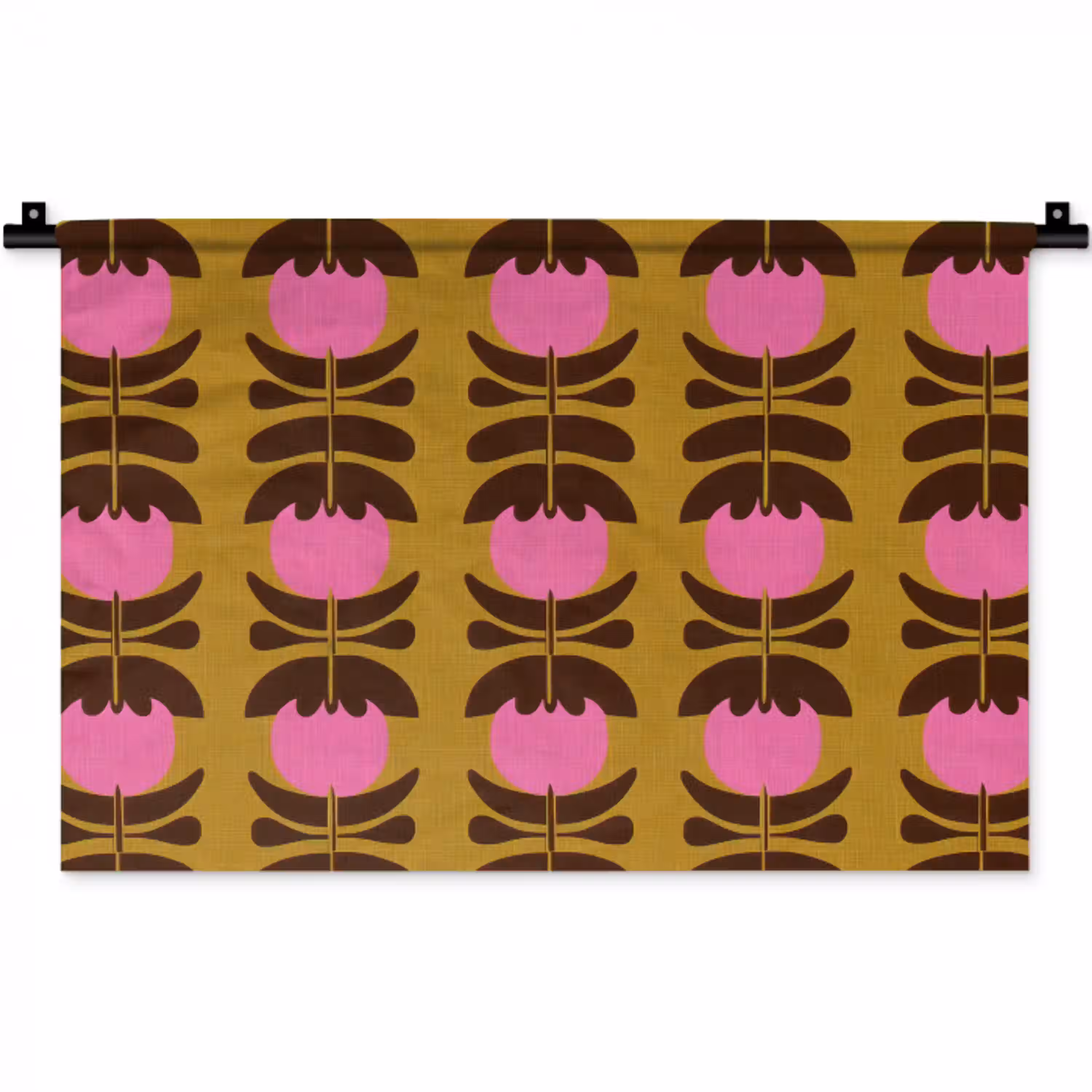 Abstract - Bloemen - Roze Wandkleed katoen klein 269 -zz3d