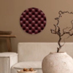 Leer - Patroon - Bordeaux Wandcirkel kunststof plaat 5mm dik klein 188 -sfeer1