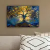 Boom - Levensboom - Blauw - Goud canvas 2cm klein -sfeer3