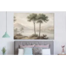 Bomen - Meer - Bergen - Illustratie forex 5mm xxl -slaapkamer