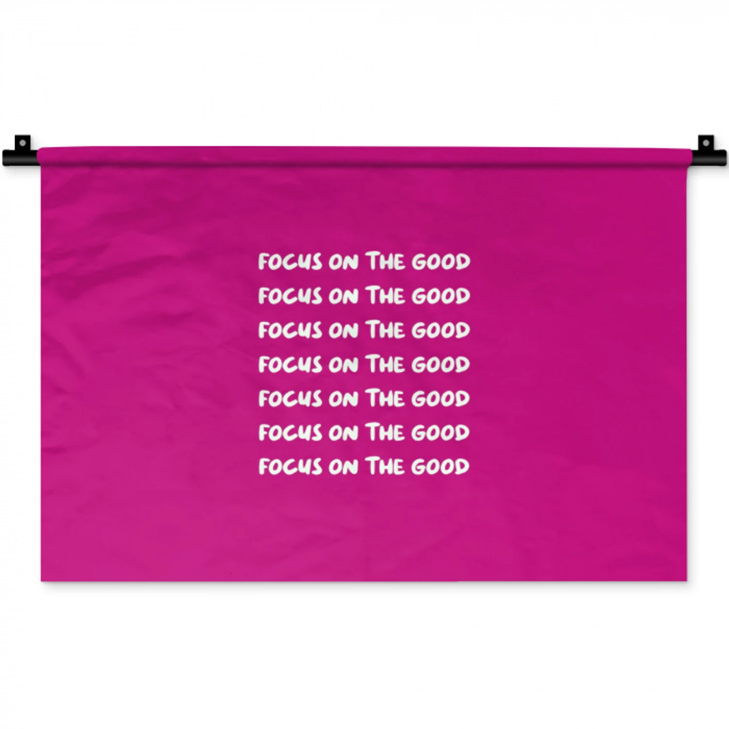 Focus on the good - Roze - wit Wandkleed katoen klein -zz3d