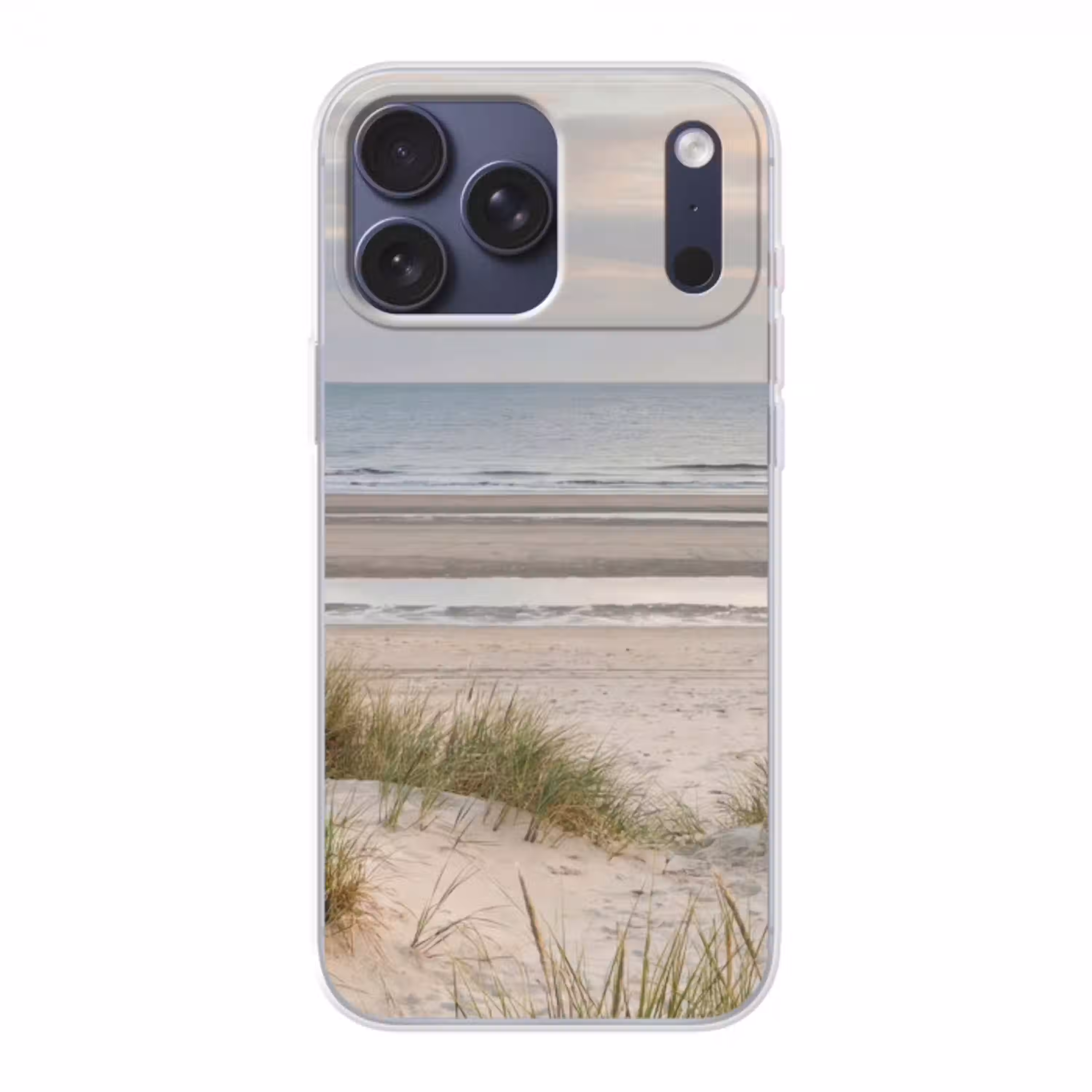 Zandstrand - Bewolkt - Duinen Telefoonhoesje iPhone 17 Pro Max klein -3d