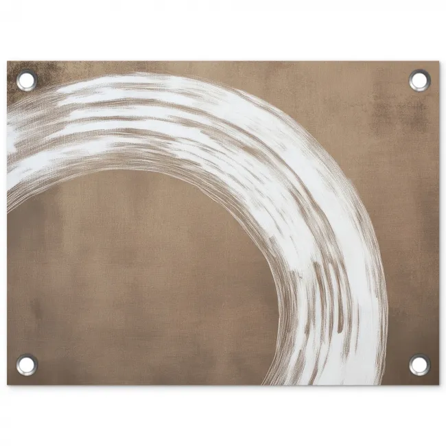 Verf - Bruin - Japandi tuinposter los doek klein -3d