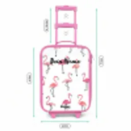 Flamingo feestje Kinderkoffer - Roze klein -productfoto_formaten