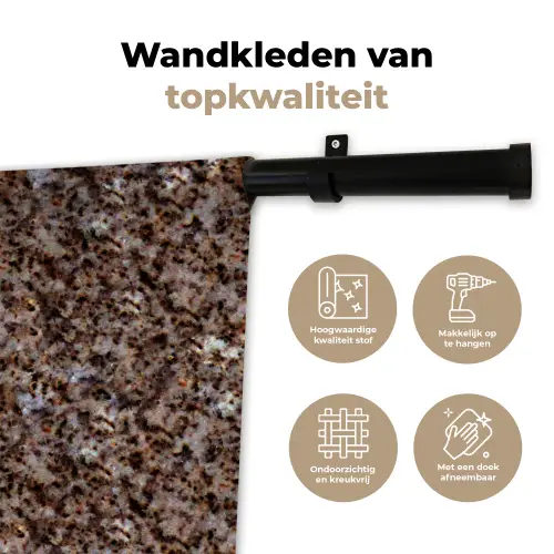 Graniet - Bruin - Structuur Wandkleed katoen klein 269 -sfeer2