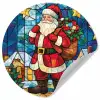 Kerstman - Glas - Kleurrijk Wandcirkel behangsticker klein -3d