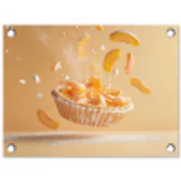 Peach - Eten - Taart - Oranje tuinposter los doek klein -3d