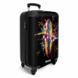 Kleurrijk surfbord met bloemen NBS - Handbagage koffer - Unisex middel -productfoto_3d