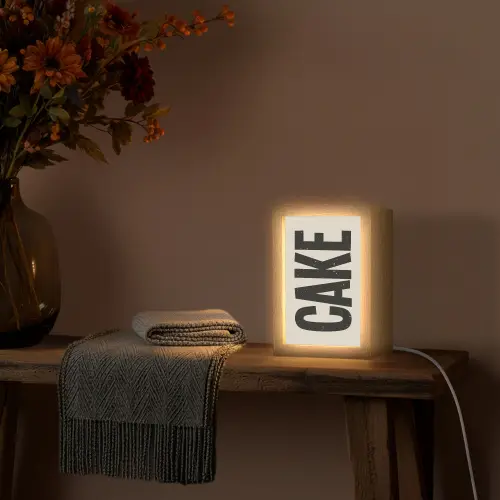 Beige - Japandi - Cake - Decoratie Light Box met kabel (Wandlamp) klein -sfeer4