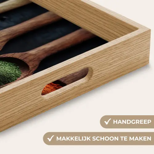 Houten - Lepels - Specerijen - Kruiden Dienblad Rechthoek middel -USP_HandgreepNL