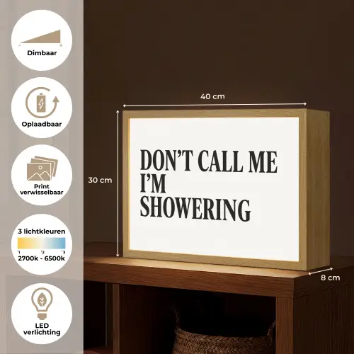 Tekst - Modern - Zwart - Wit Light Box met batterij (Wandlamp) middel -USP_websiteoverzichtNL