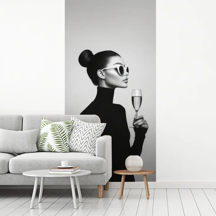 Vrouw - Champagne - Modern fotobehang vinyl groot -woonkamer