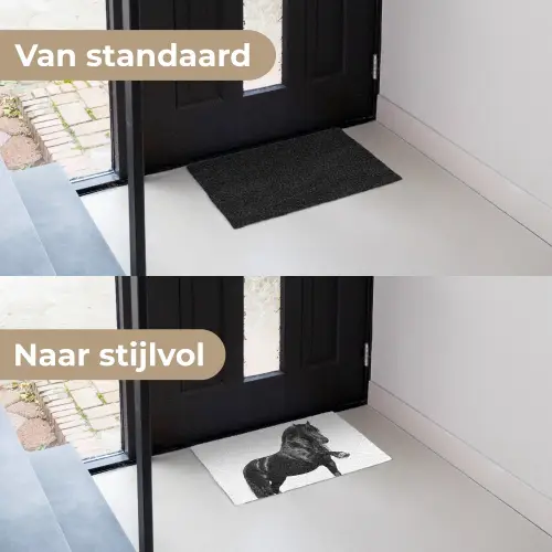 Fries - Hengst - Modern Deurmat klein -voor-na_NL
