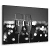 Bubbels - Proosten - Champagneglazen - Stadslichten Textielframe zwart klein -3d