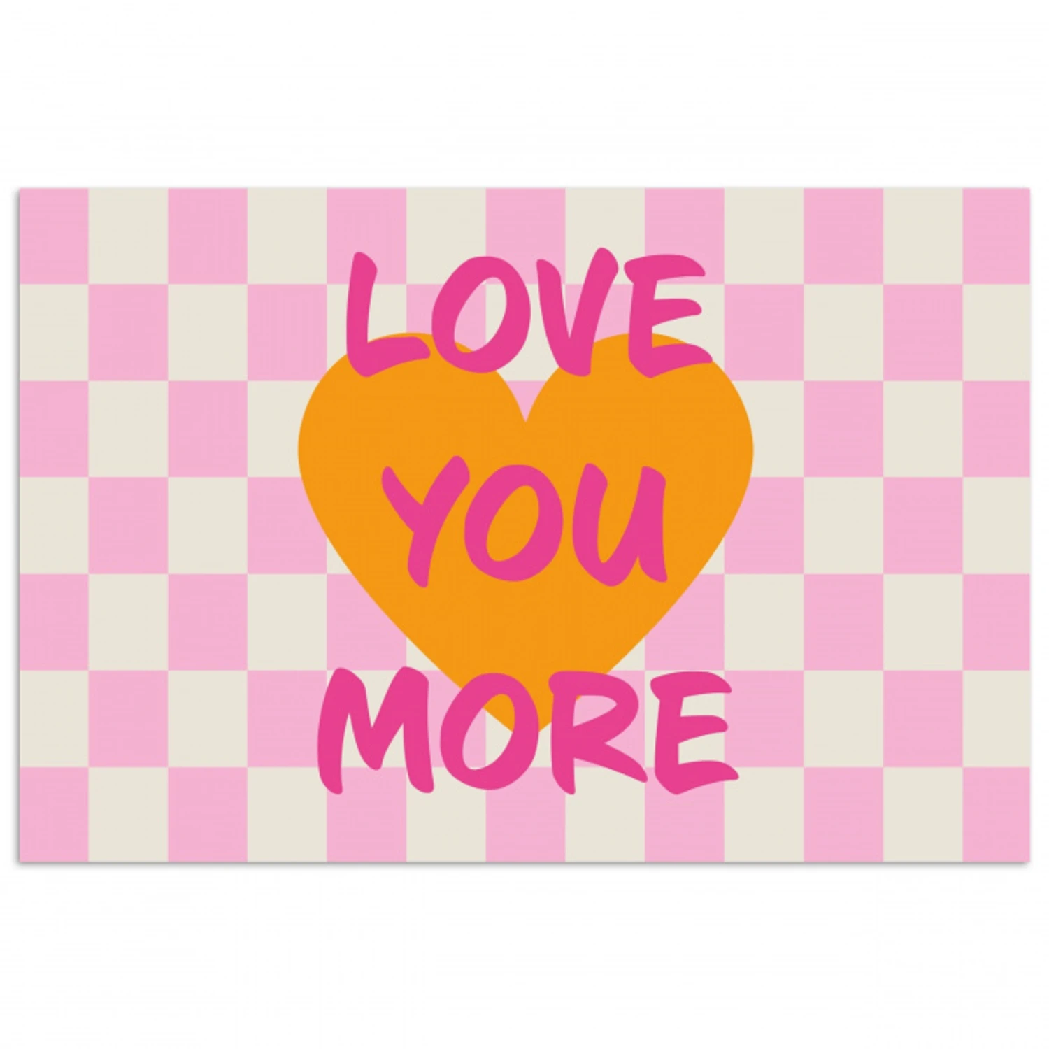 Valentijn - Love - Roze - Oranje poster papier klein -3d
