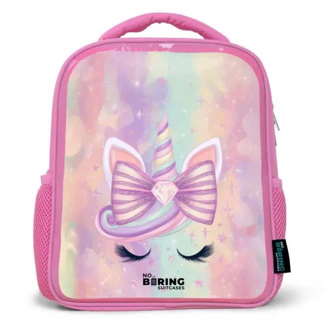 Kids backpack with name - Pink - Unicorn - Glitter - Rainbow - Pastel