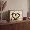Hart - Hout - Natuur - Takken - Bruin Light Box met batterij (Wandlamp) middel -sfeer2
