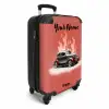 Grijze auto met roze vlammen NBS - Handbagage koffer - Kinderen Unisex middel -productfoto_3d