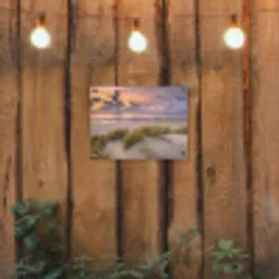 Kleurrijke Avond aan het Strand tuinposter los doek klein -sfeer1