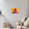 Aap - Kimono - Bloemen - Hoofdtooi Tuinposter op houten frame 2 cm dik klein -sfeer1
