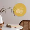Citroenen - Illustratie - Minimalistisch - Geel Akoestische PET Vilt - Rond klein -sfeer3