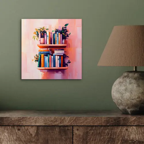 Planken - Boeken - Bladeren aluminium wit klein -sfeer2