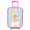 Prinses met een gouden kroon - Blauw Kinderkoffer - Roze klein -zz3dotto