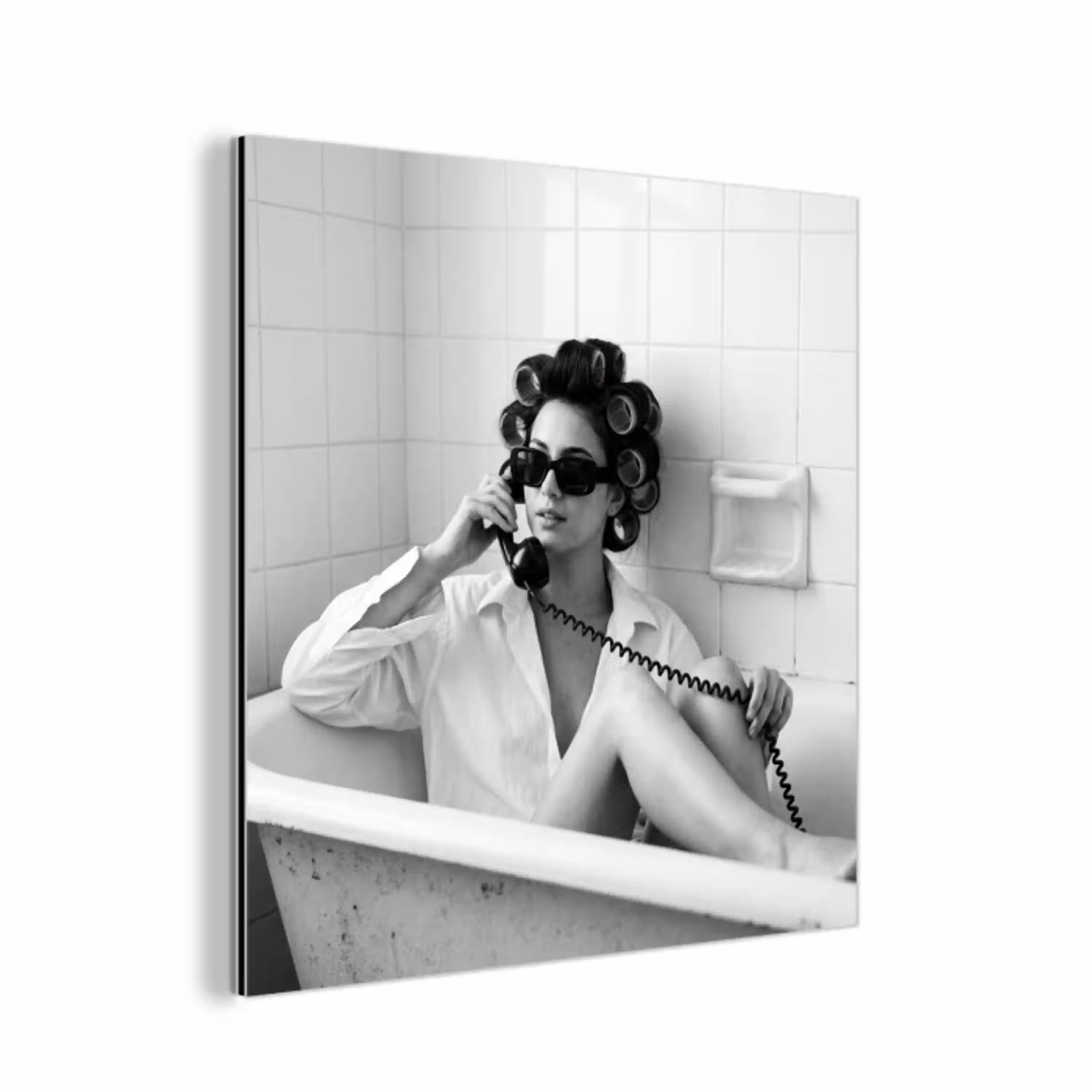 Bad - Vrouw - Zwart - Wit aluminium wit klein -3d