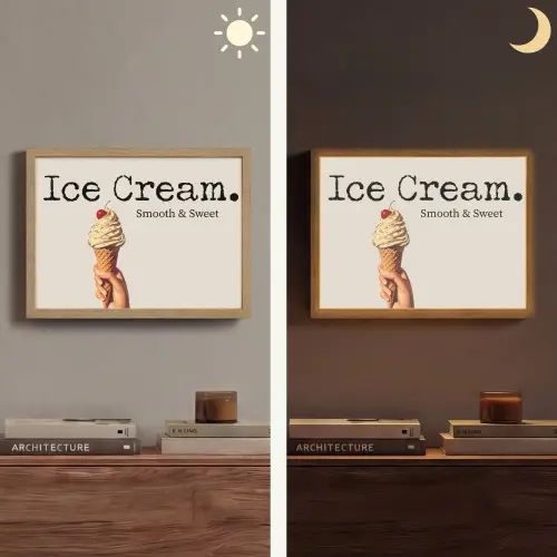 Ice cream - Softijs - Kleurrijk - Kers Light Box met batterij (Wandlamp) middel -sfeer3
