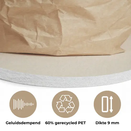 Baguette - Brood - Stokbrood - Beige Akoestische PET Vilt - Rond klein -closeup_NL