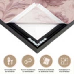 Reliëf - Pioenrozen - Roze Textielframe zwart klein 947 -USP_closeupNL