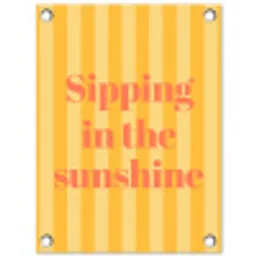 Gestreept - Geel - Sunshine - Letters tuinposter los doek klein -3d