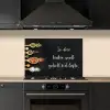 Quotes - Keuken - Spreuken - In deze keuken wordt gekookt met liefde - Liefde keuken achterwand spatscherm klein -sfeer1