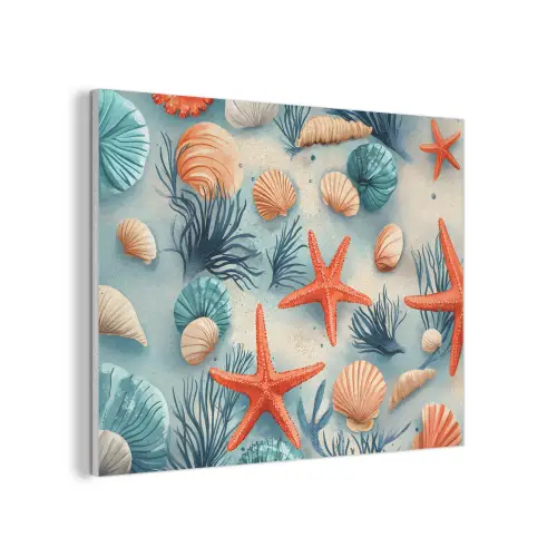 Zeesterren - Schelpen - Illustratie - Zand PET vilt klein -3d