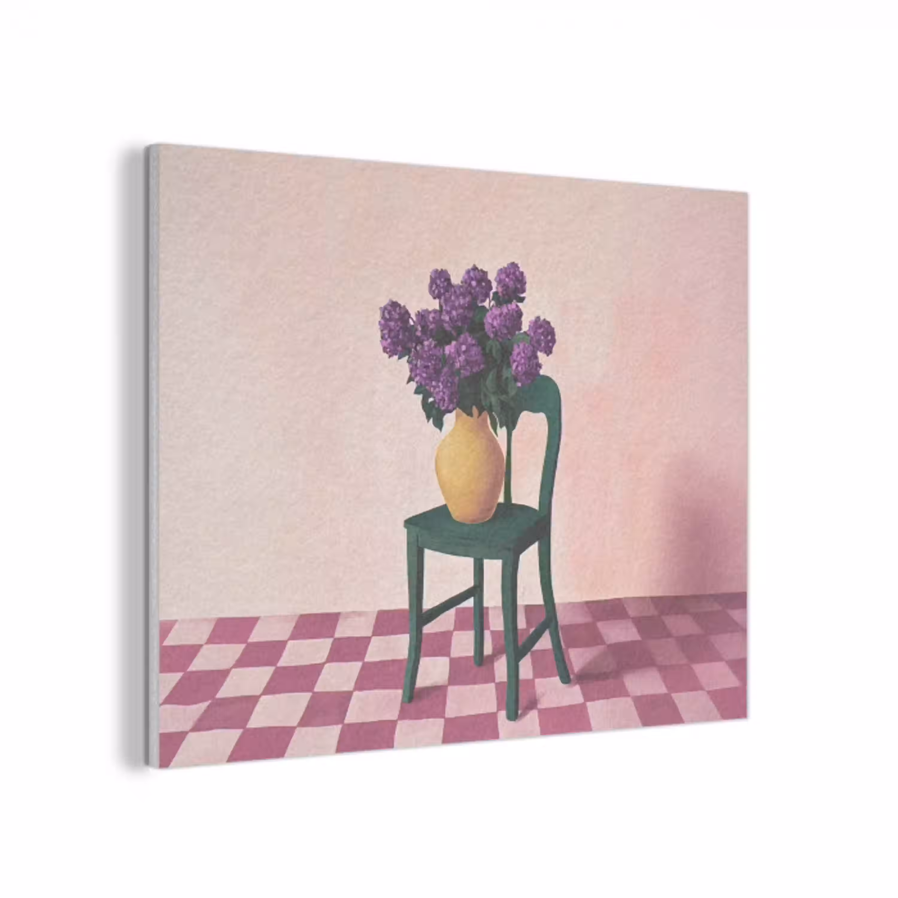 Stoel - Vaas - Bloemen - Geblokt PET vilt klein -3d