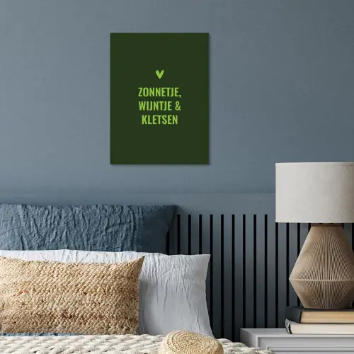 Donkergroen - Quote - Zon - Zomer poster papier klein -sfeer2
