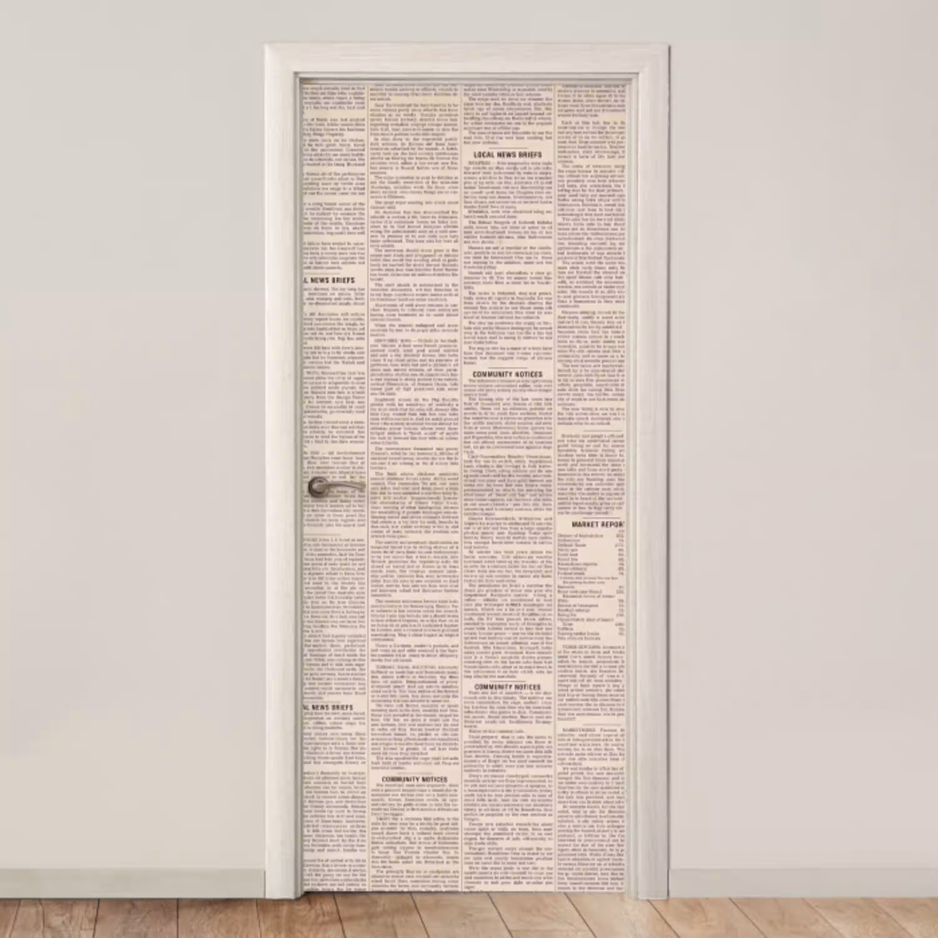 Krant - Nieuws - Historisch - Vintage - Beige deurposter klein -3d_beige