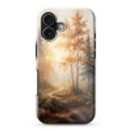 Bospad - Herfstbladeren - Natuur - Schilderachtig - Oranje Toughcase MagSafe Apple iPhone 17 klein -3d