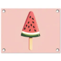 Watermeloen - Ijsje - Pitjes - Rood tuinposter los doek klein -3d