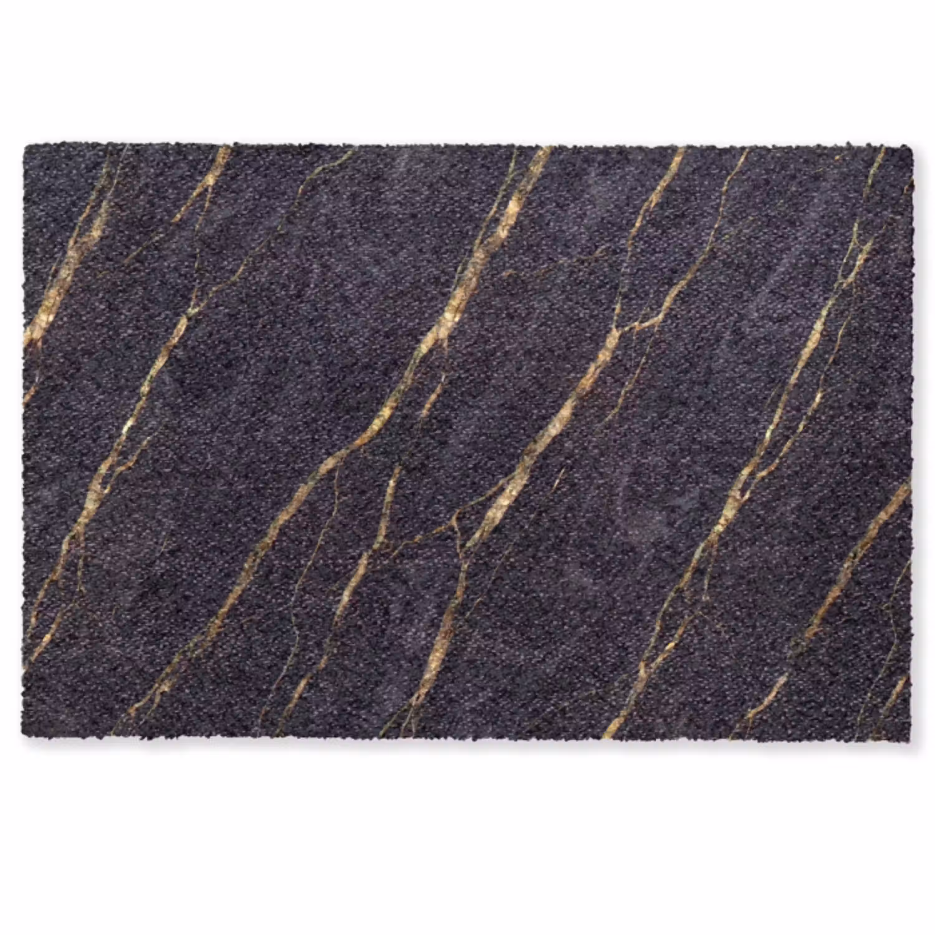 Marmer - Gouden aders - Abstract - Zwart Deurmat klein -zkaufland3d