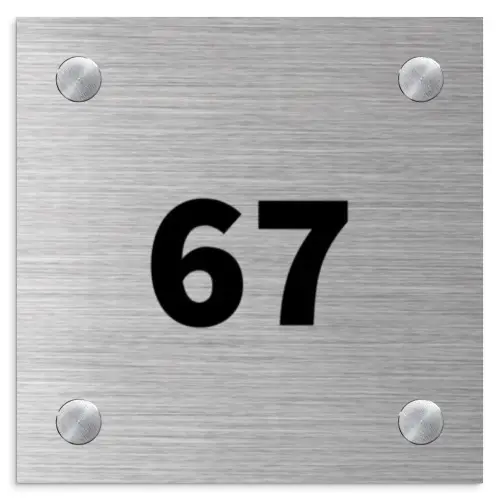 Metaal - Traditioneel Naambord Vierkant klein -3d