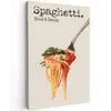 Spaghetti - tomatensaus - Parmezaanse kaas Tuinposter op houten frame 2 cm dik klein -3d