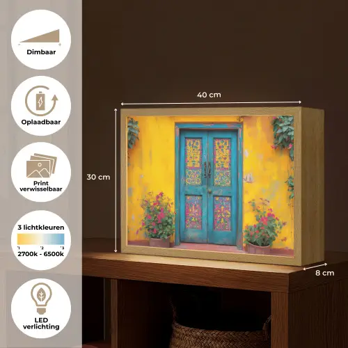 Deuren - Kleurrijk - Planten Light Box met batterij (Wandlamp) middel -USP_websiteoverzichtNL